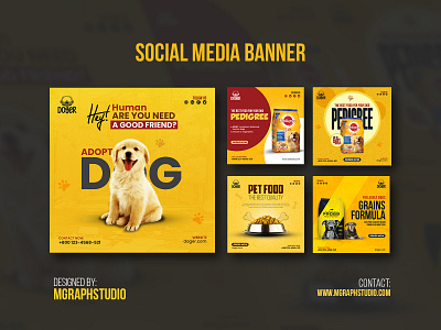 petshop advertisement social media banner design,