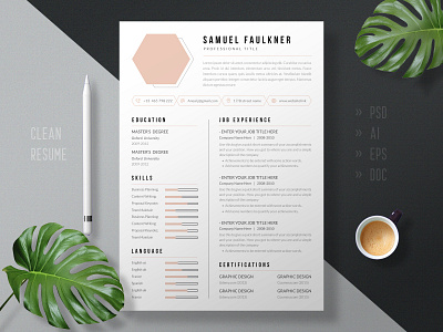 Modern & Minimal Resume Design Template powerpoint