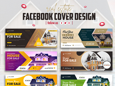 Real estate Business Facebook cover & Banner Design advertising branding creative design minimal new social media post unique web banner