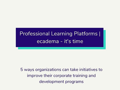 Interactive Online Learning | ecadema it's time online learning online training