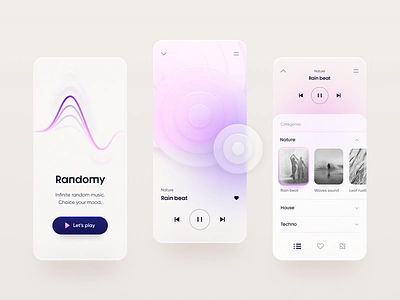 Random player app clean design flat graphic design minimal mobile touchflow ui ux