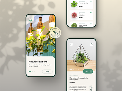 Plants shop app app application concept design dribble mobile natural nature shop shot touchflow ui uidesign ux uxdesign
