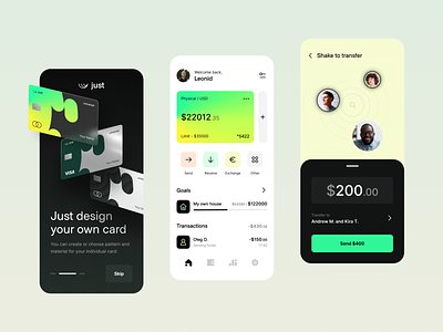 digital bank: mobile app interface