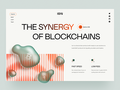 Blockchain: web design, landing page