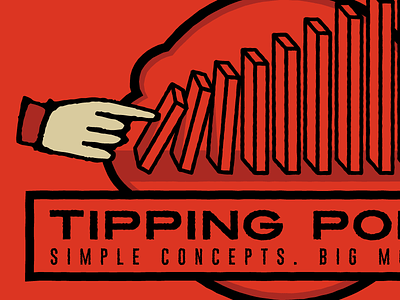 Tipping Dos badge concept dominos hand orange point roughen saul bass shadows tipping
