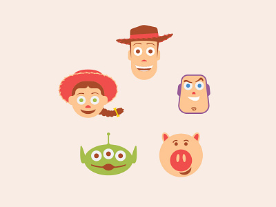 The Gang alien animated buzz disney hamm illustration jessie movie pixar toy story woody