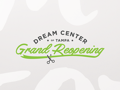 Grand Reopening badge center dream florida logo nonprofit ribbon ribbon cutting scissors tampa