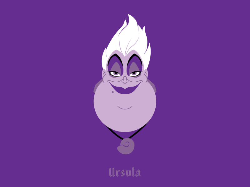 Ursula octopus evil necklace shell purple movie villain disney little mermaid ursula