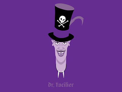 Dr. Facilier crossbones disney dr facilier feather halftone illustration movie new orleans princess and the frog skull voodoo