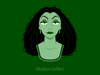 Mother Gothel disney earring evil hair halftone mom mother gothel rapunzel tangled villain