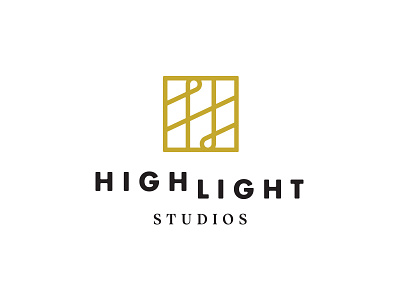 Highlight branding gold h icon l logo photography studios symbol typography