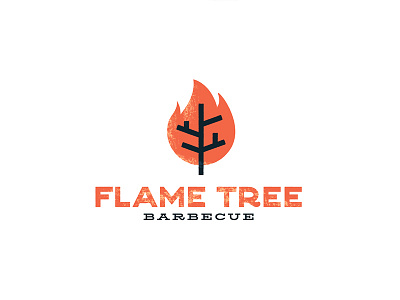 Flame Tree Barbecue barbecue bbq branding daily logo challenge fire flame tree food logo rebrand texture