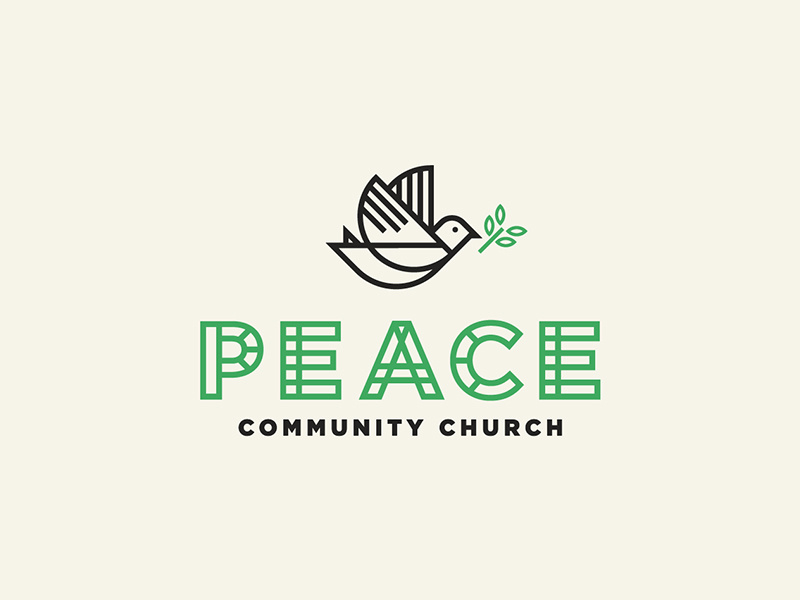 Peace daily logo challenge fly bird geometric line art branding logo peace dove church