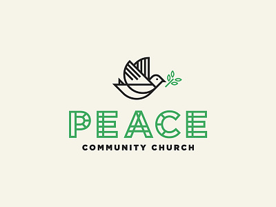 Peace bird branding church daily logo challenge dove fly geometric line art logo peace