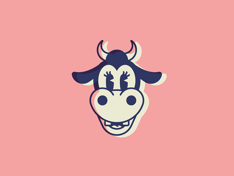 Clarabelle's Creamery & Café branding character clarabelle cow daily logo challenge disney horns ice cream illustration logo