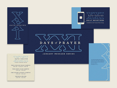 21 DAYS OF PRAYER 21 church design graphic design message series prayer roman numerals typography