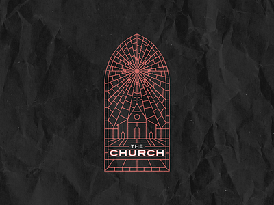 THE CHURCH PT. II building church design illustration line art retro stained glass star