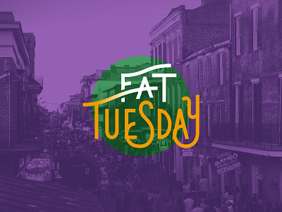 FAT TUESDAY cajun fat tuesday hand lettering lettering ligatures louisiana mardi gras new orleans nola type typography