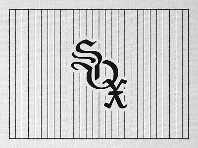 SOX baseball blackletter chicago lettering logo mlb pinstripes typography white sox wordmark