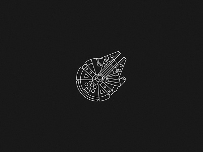 MILLENIUM FALCON disney han solo illustration line art may the 4th be with you sci fi space star wars