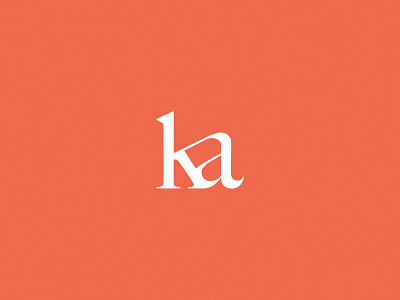 KA branding coral icon initials ka lettermark ligature logo serif type typography