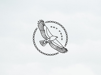 SET FREE broken chain church design eagle flying flying bird icon illustration jesus line art slab serif