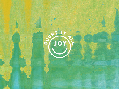 COUNT IT ALL JOY church design emoji happiness icon illustration jesus joy smile smiley tie dye typography