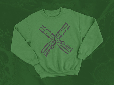 XWEATSHIRT apparel design branding fabric fixion green jesus logo screenprint sweat shirt typography x