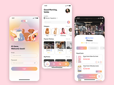 Petshop UI Mobile app branding design ui ux