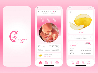 Pregnancy diary app design pregnancy ui ux