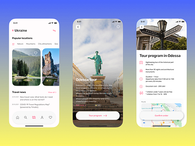 Travel app app branding design travel ui ukraine ux