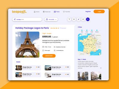 TOUR BOOKING PLATFORM tourist ui uiux web design