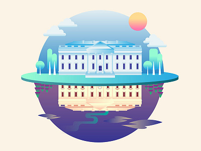 The Upside Down art illustrator stranger things vector white house