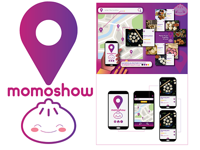 Momoshow adobe illustrator branding clean design food graphic design illustrator interface logo logodesign minimal mobile mobile app ui ui design uidesign ux visual design web design