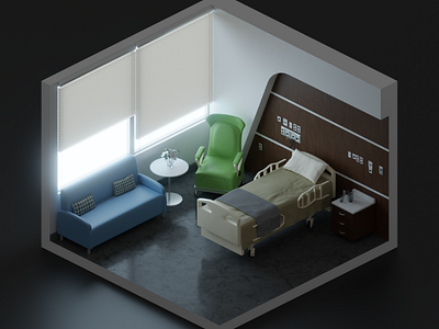 Care room blender isometric careroom