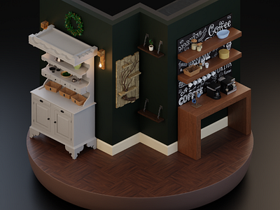 Coffee corner blender isometric coffee