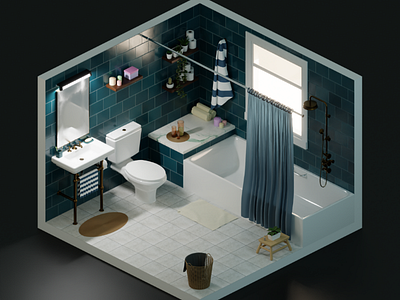 Bathroom blender isometric bathroom