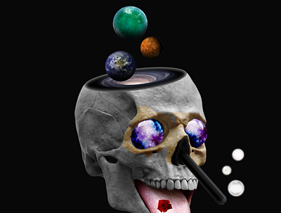 Stoned art design graphic art graphicdesign photoshop skull stoned universe