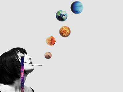 Smoke out planets art design girl graphic graphic art graphic design graphicdesign photoshop planet planet earth planets space universe