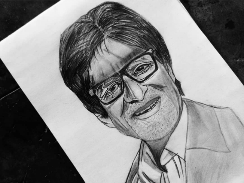 Pencil Portrait of the famous Bollywood Actor Amitabh Bachchan Drawing by  Shivkumar Menon | Saatchi Art