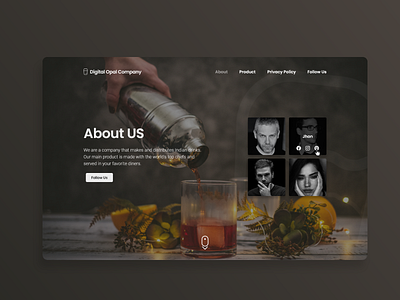 Web Team Page - Landing Page branding drinks landing page minimal restaurant simple clean interface team ui ux web web design