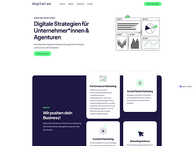 UI Design and development based on Webflow for a digital agency germany ui webentwicklung webflow