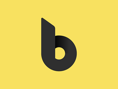 Black and Yellow b branding design folded imprint logo material paper personal yellow