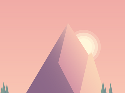 Mountain design gradient illustration landscape mountain nature portrait sunset vector