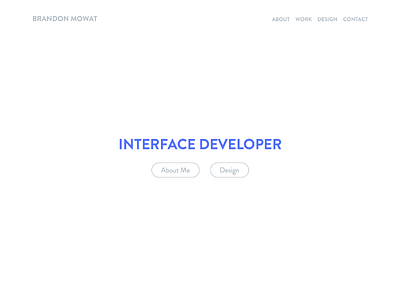 Portfolio Redesign blue design inspiration interface minimal minimalist personal portfolio simple site ui website