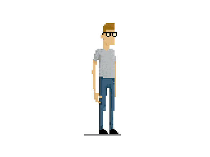 Pixel art self-portrait by Brandon Mowat on Dribbble