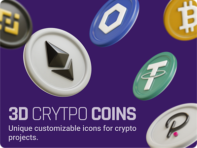 3D Icons Pack - CRYPTO COINS 3d 3d icons bitcoin crypto cryptocoins cryptocurrency ethereum