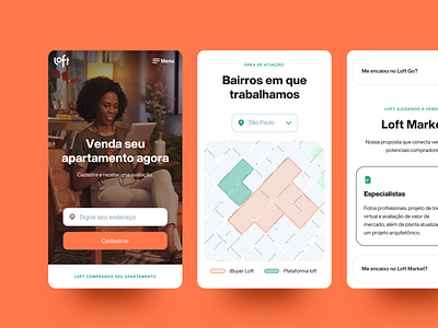 Loft | Seller onboarding page app branding brazil open door orange oranges real estate realestate