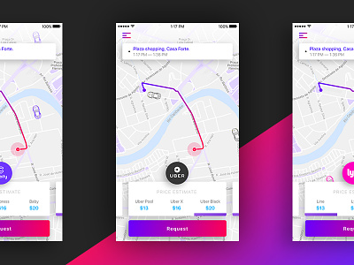 Cab.all | Request screen app cabify gradient lyft mobile. taxi uber