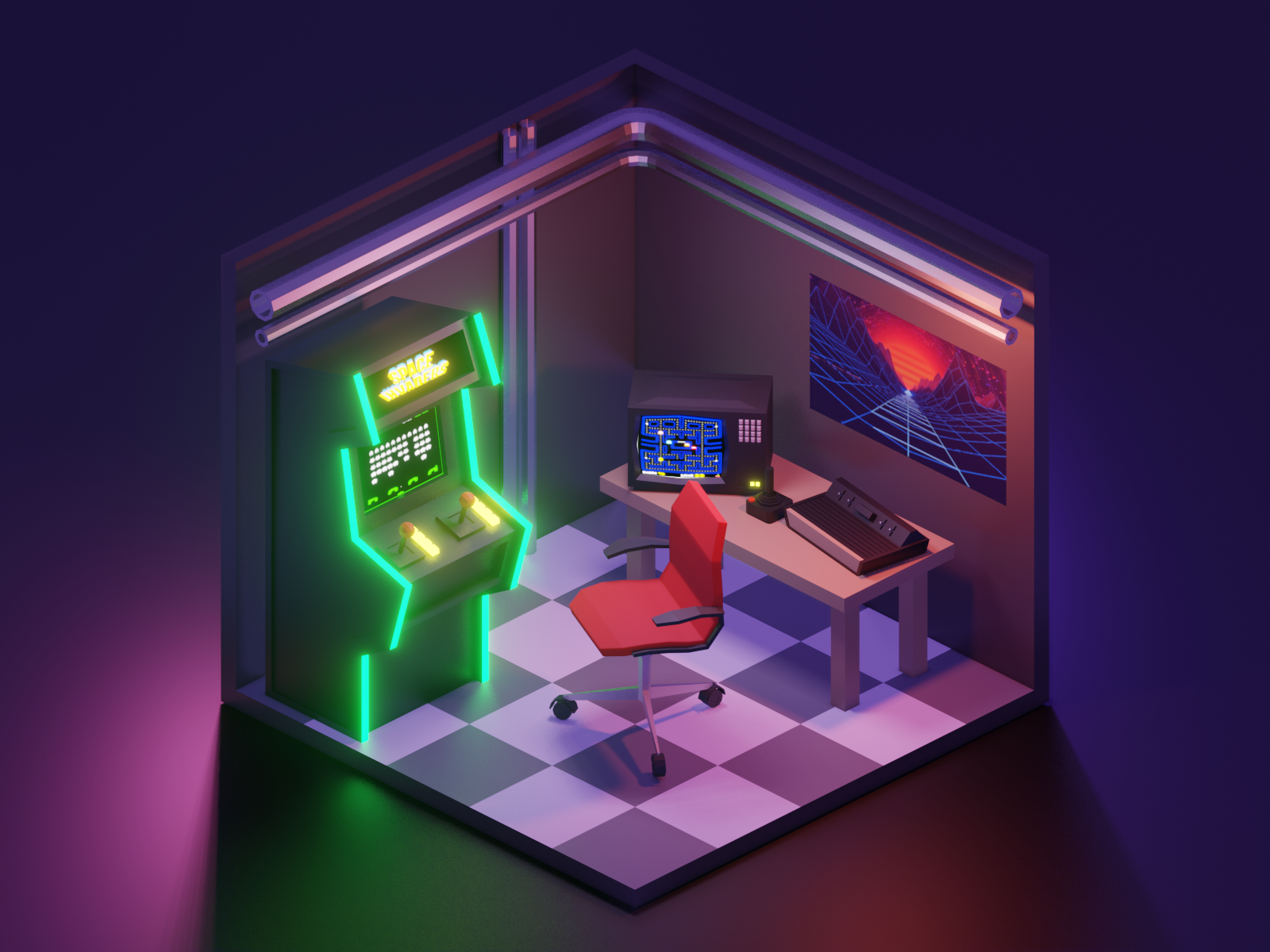 Arcade Room -EEVE by Blend Arts on Dribbble